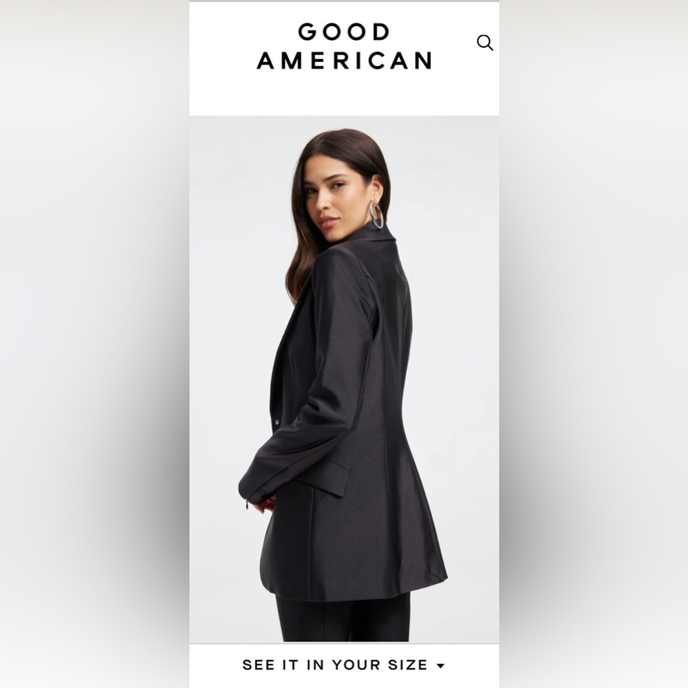 Good American Black Tailored Blazer
